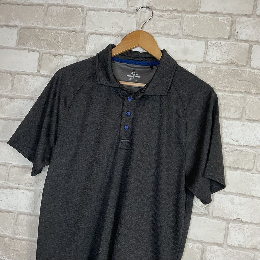 Prana Charcoal Polo Shirt Size L - Picture 3 of 11